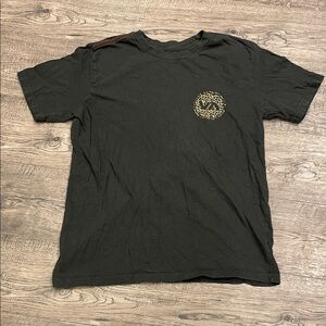 RVCA Boys Black Short-Sleeve Tee with Cheetah Graphic